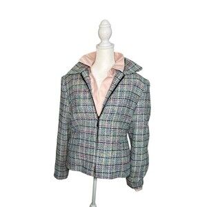 Vintage Giancarlo Ferrari Women’s 100% Silk Tweed Blazer Made in USA Size 10